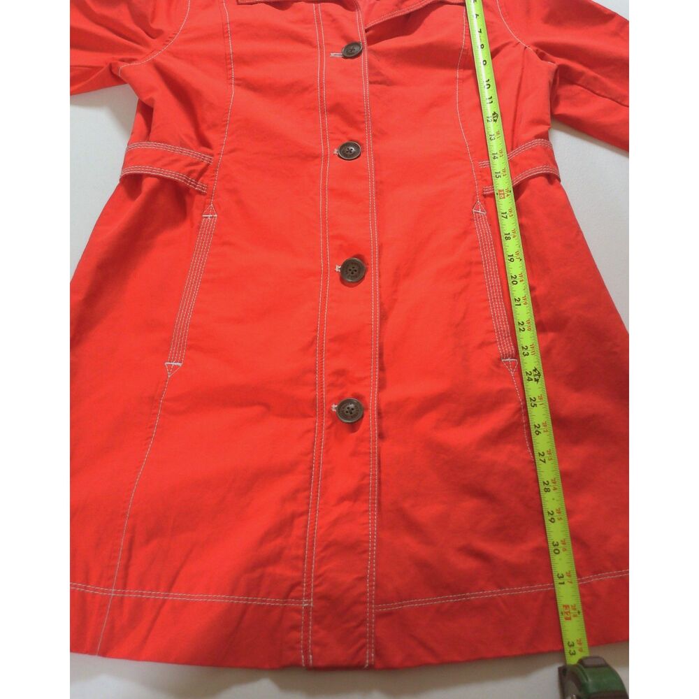 Eddie Bauer Red Rain Jacket M Lightweight Utility Trench Coat Outdoor Preppy - Picture 6 of 8